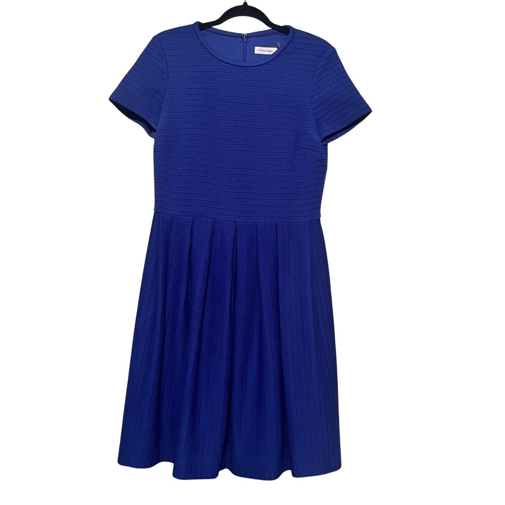 Calvin Klein Blue Short Sleeve Dress Size 10‎